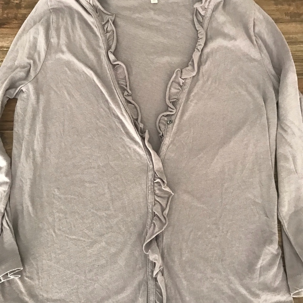 JCREW cotton light gray cardigan Size S